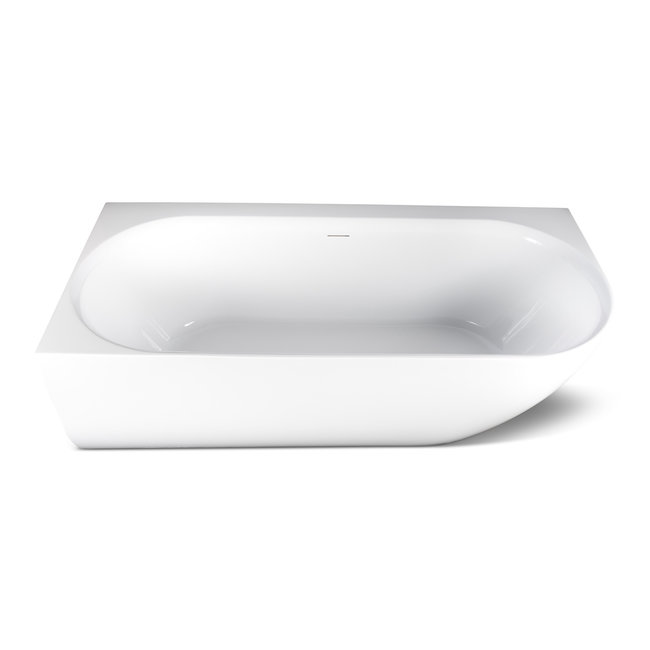 Luca Primo acryl half vrijstaand hoekbad 180x80x60 cm wit  inclusief klikwaste