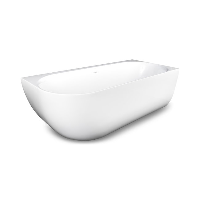 Luca Primo acryl half vrijstaand hoekbad 180x80x60 cm wit  inclusief klikwaste