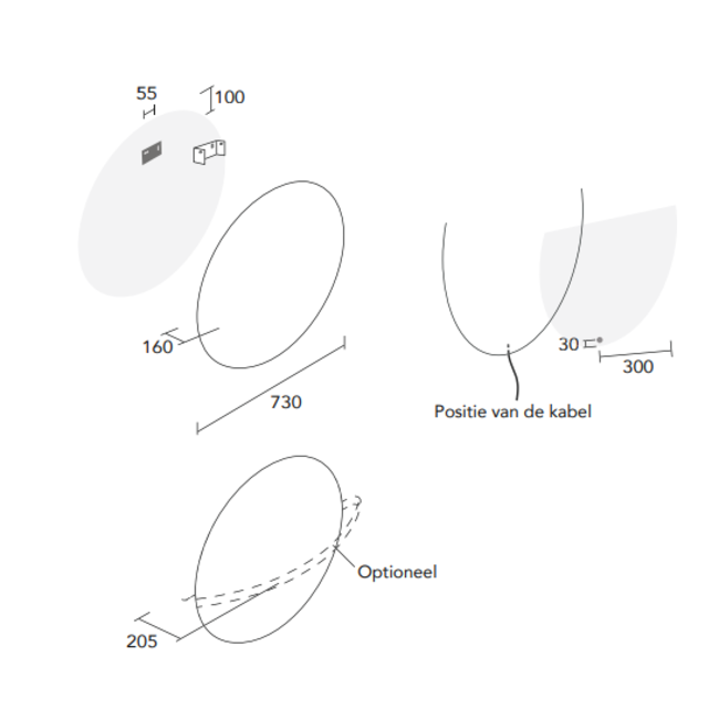 Instamat elektrische designradiator Maan 73 cm