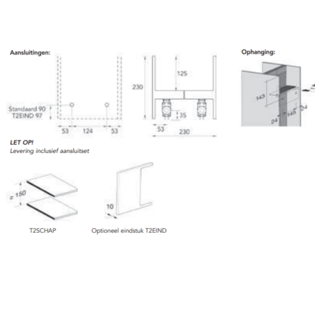 Instamat elektrische verticale designradiator T2V