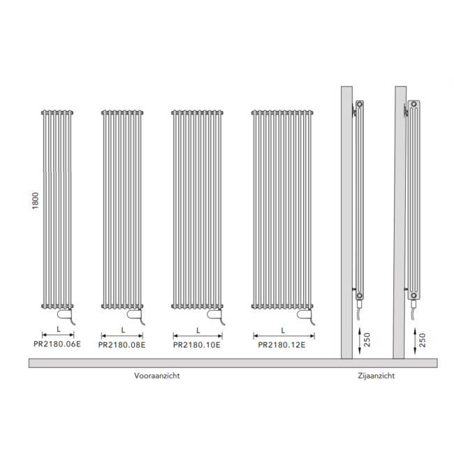 Instamat elektrische handdoekradiator Leden PR