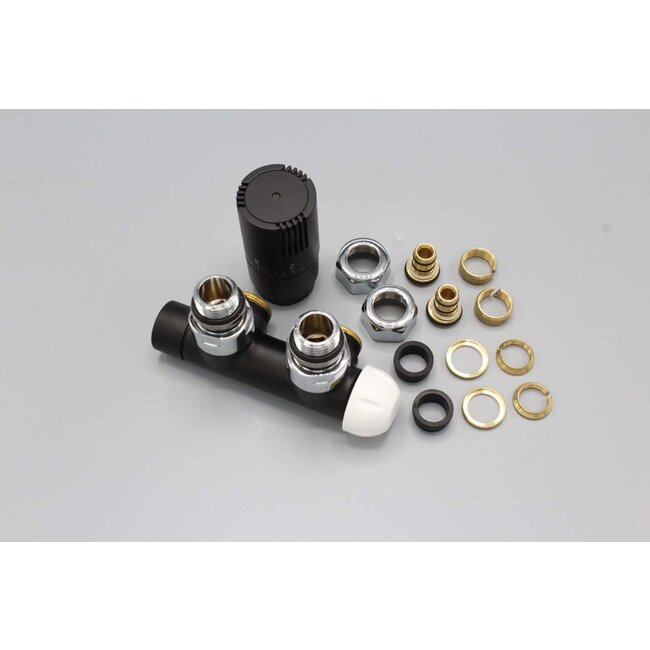 Instamat Twin Valve thermostatisch aansluitblok ½" chroom haaks