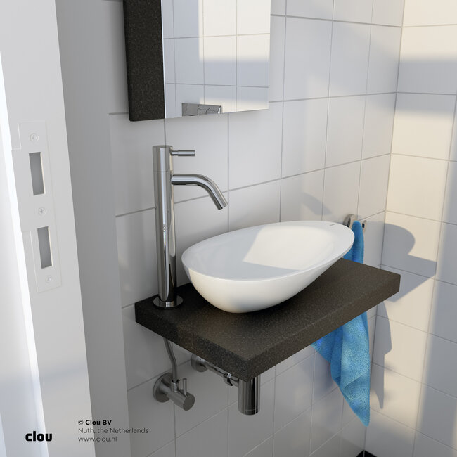 Clou First fonteinkom wit incl. afvoerplug chroom