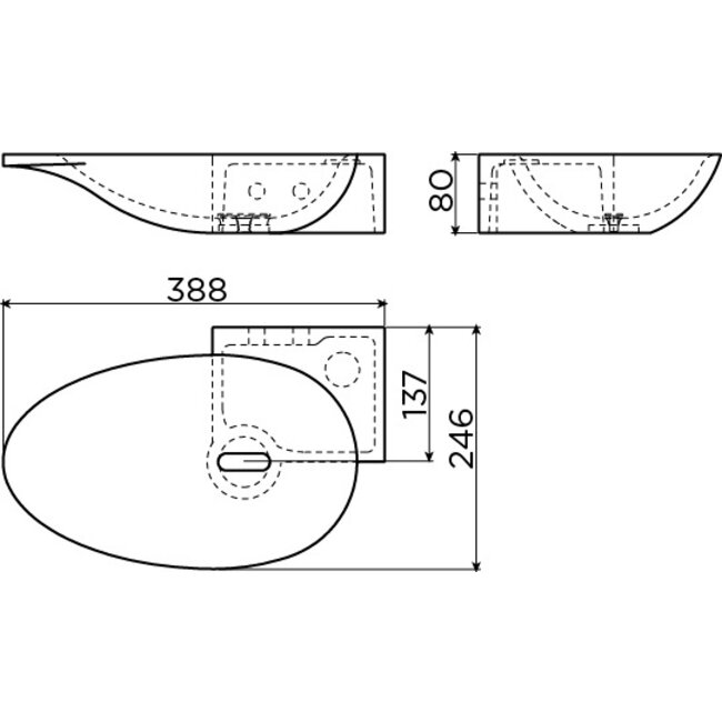 Clou First fonteinkom wit kraangat rechts incl. afvoerplug chroom