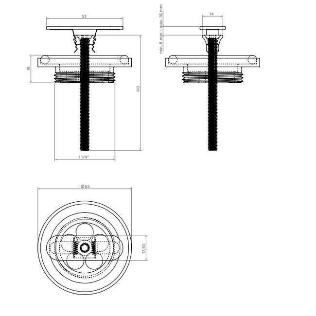 Clou New Flush afvoerplug 3 kleuren