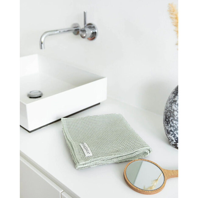 Badesofa handdoek wafel piqué groen