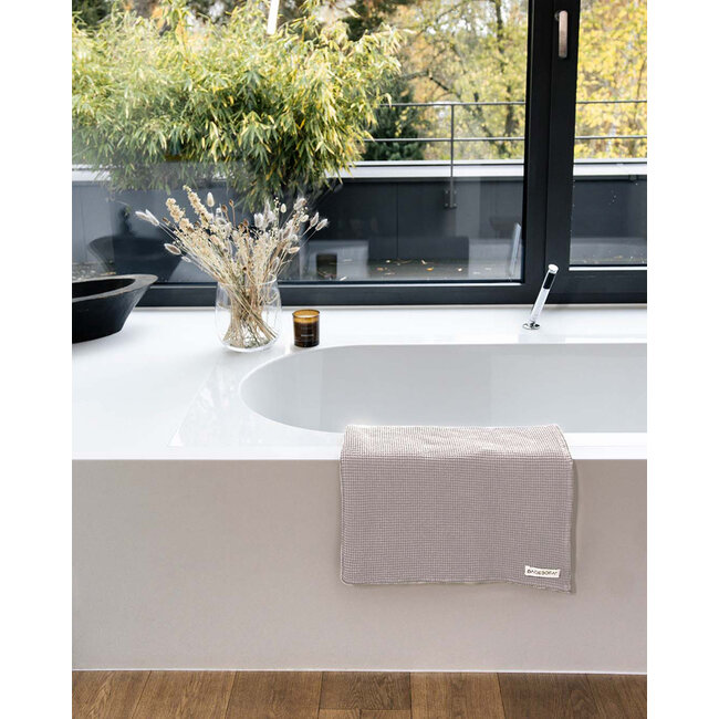 Badesofa handdoek wafel piqué taupe