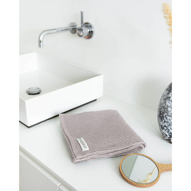 Badesofa handdoek wafel piqué taupe