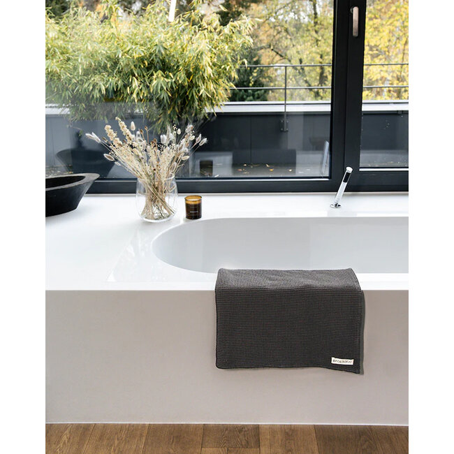 Badesofa handdoek wafel piqué antraciet