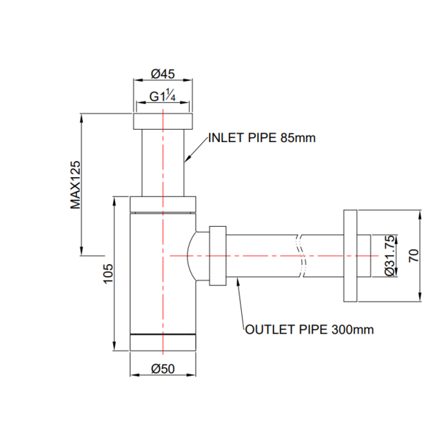 Alberi Cipresso wastafelsifon chroom of zwart