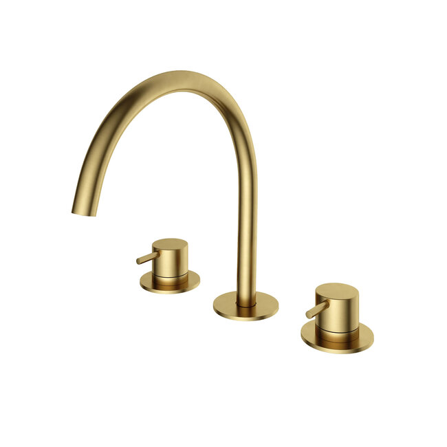Hotbath Cobber CB033 3-gats wastafelkraan in 2 PVD kleuren