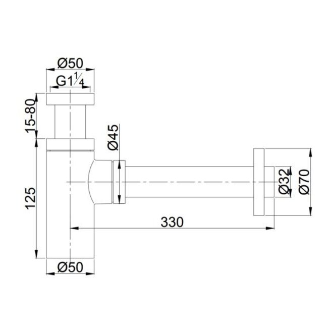 Luca wastafelsifon LUA750