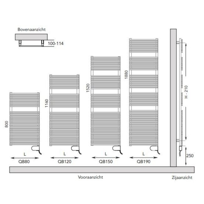 Instamat elektrische handdoekradiator Quadro Bath