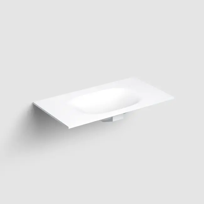 Clou Hammock aluite wastafelblad 1 waskom gecentreerd mat wit