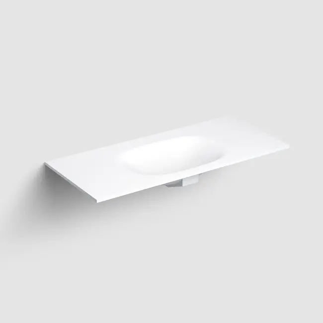 Clou Hammock aluite wastafelblad 1 waskom gecentreerd mat wit