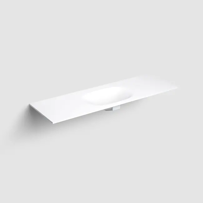 Clou Hammock aluite wastafelblad 1 waskom gecentreerd mat wit