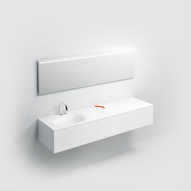 Clou Hammock aluite wastafelblad 1 waskom links