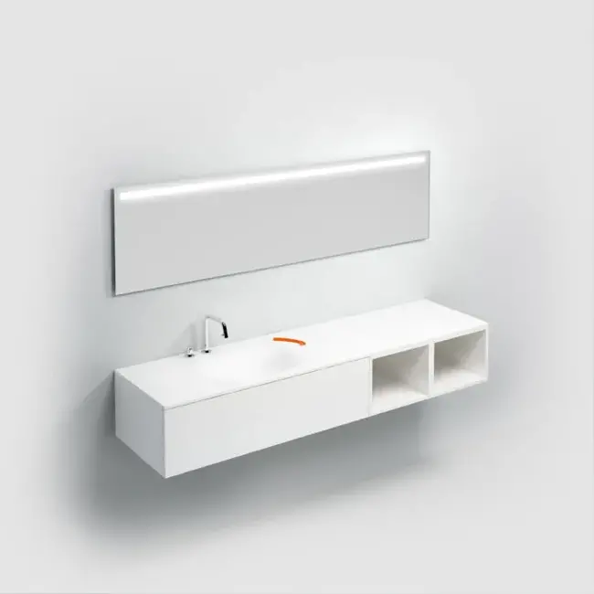 Clou Hammock aluite wastafelblad 1 waskom links