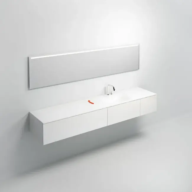 Clou Hammock aluite wastafelblad 1 waskom rechts