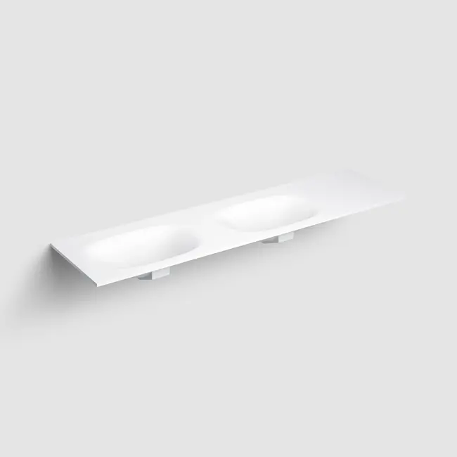 Clou Hammock aluite wastafelblad 2 waskommen links of rechts