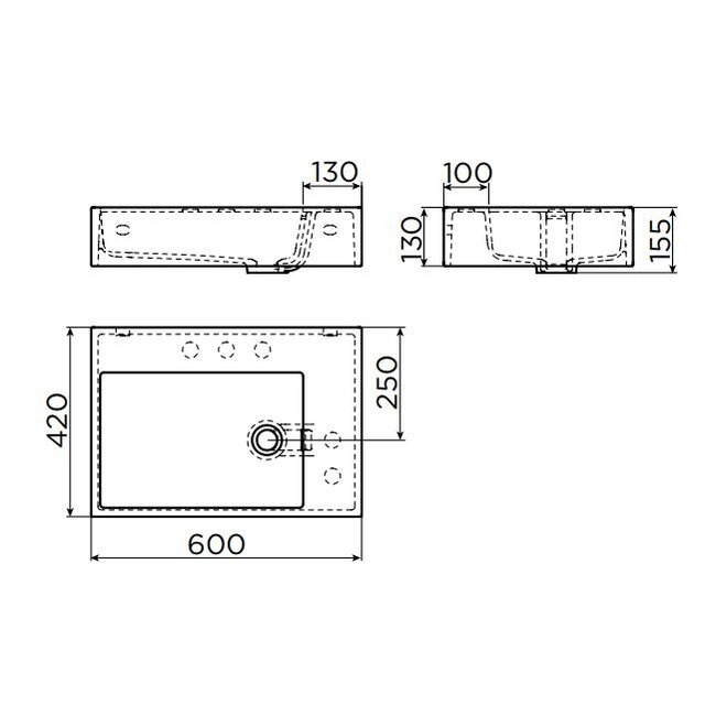 Clou Flush wastafel Aluite