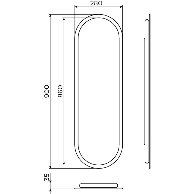 Clou Look at Me ovale spiegel 45 x 100 cm