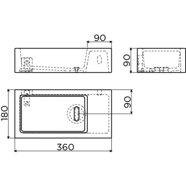 Clou Flush 3  keramiek fontein rechts
