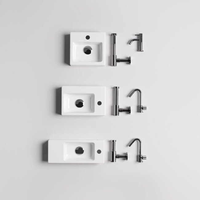 Clou InBe fonteinset 1 wit kraan chroom