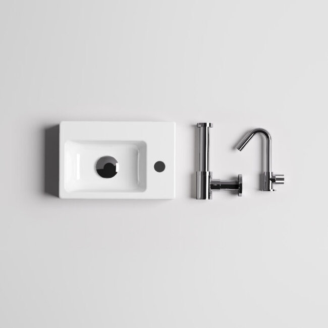 Clou InBe fonteinset 2 wit kraan chroom