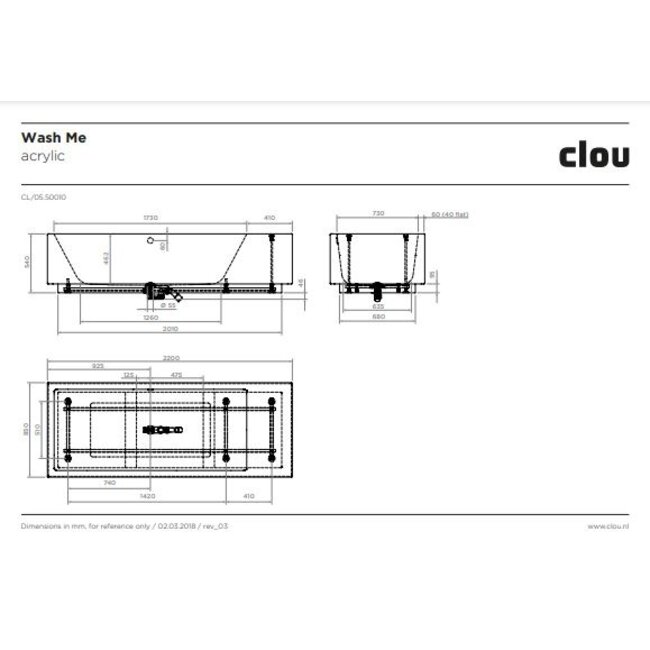 Clou Wash Me acryl vrijstaand bad