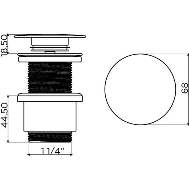 Clou InBe afvoerplug voor wastafels chroom