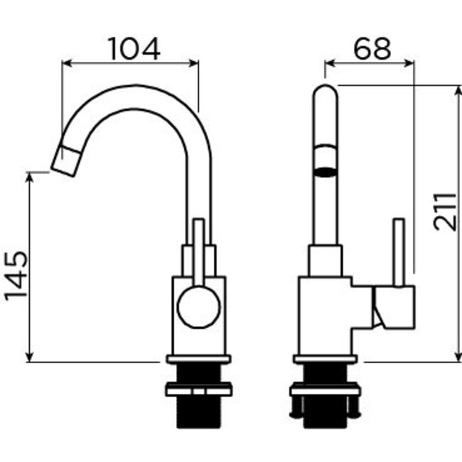 Clou XO type 1 wastafelkraan draaibare uitloop