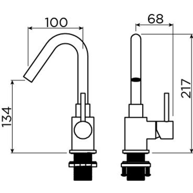 Clou XO type 7 wastafelkraan draaibare uitloop chroom