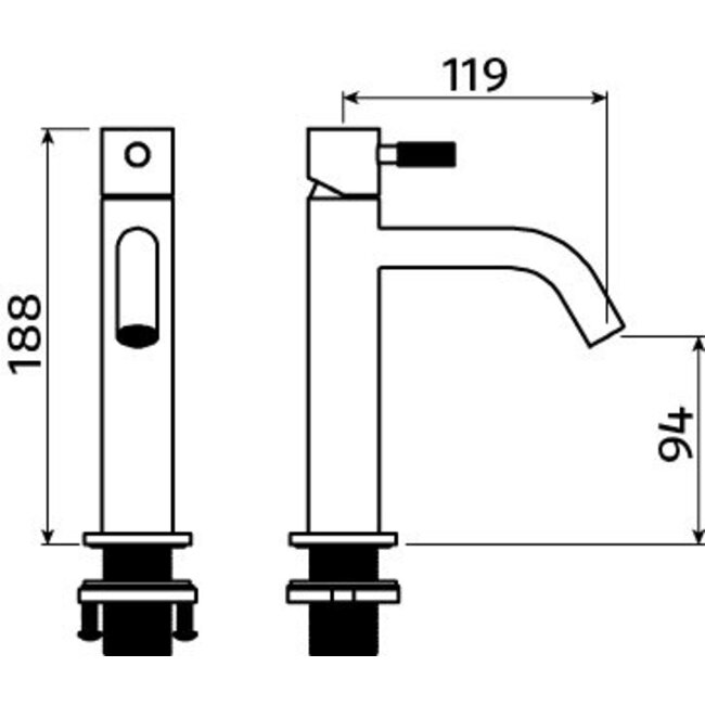 Clou XO type 13 wastafelkraan chroom