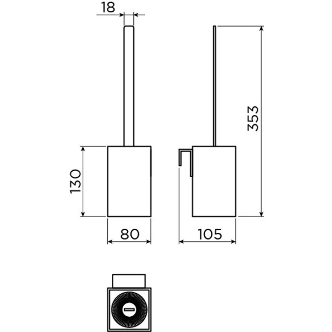 Clou Fold toiletborstelhouder wandmontage 7 kleuren