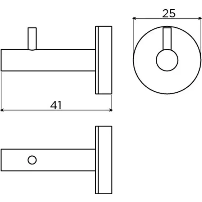 Clou Slim handdoekhaak RVS
