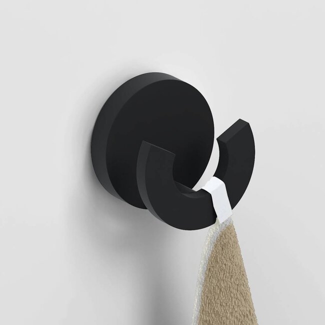 Clou Flat dubbele handdoekhaak 4 kleuren