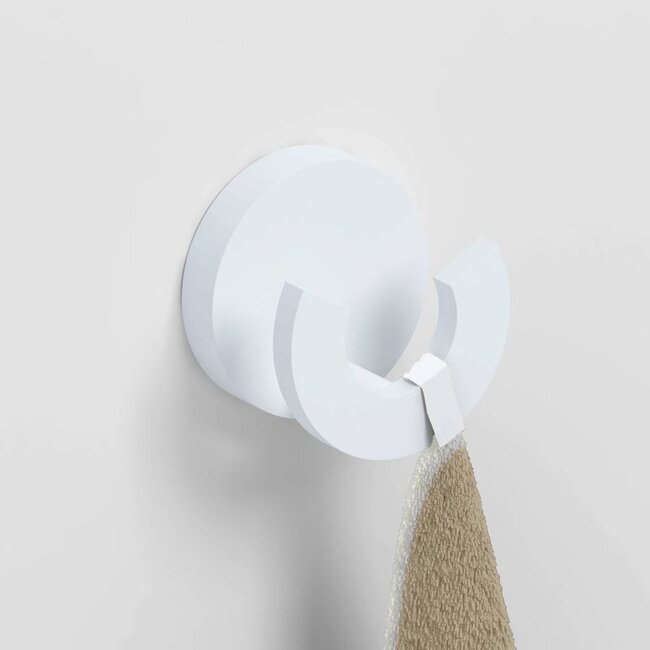 Clou Flat dubbele handdoekhaak 4 kleuren