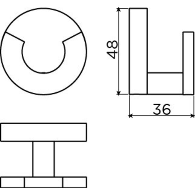 Clou Flat dubbele handdoekhaak 4 kleuren