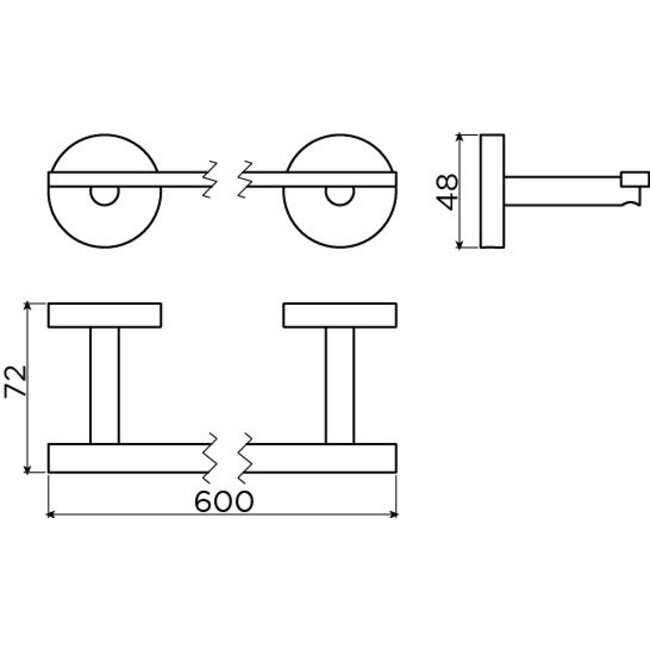 Clou Flat handdoekrek chroom