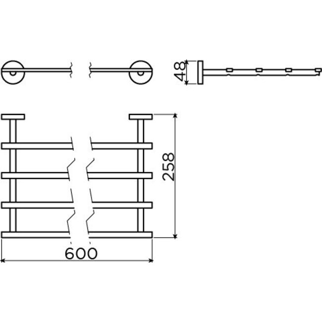Clou Flat handdoekstapelrek 60 cm