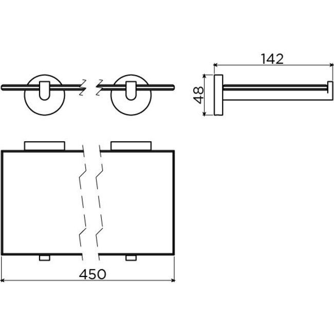 Clou Flat badkamerplanchet 45 cm