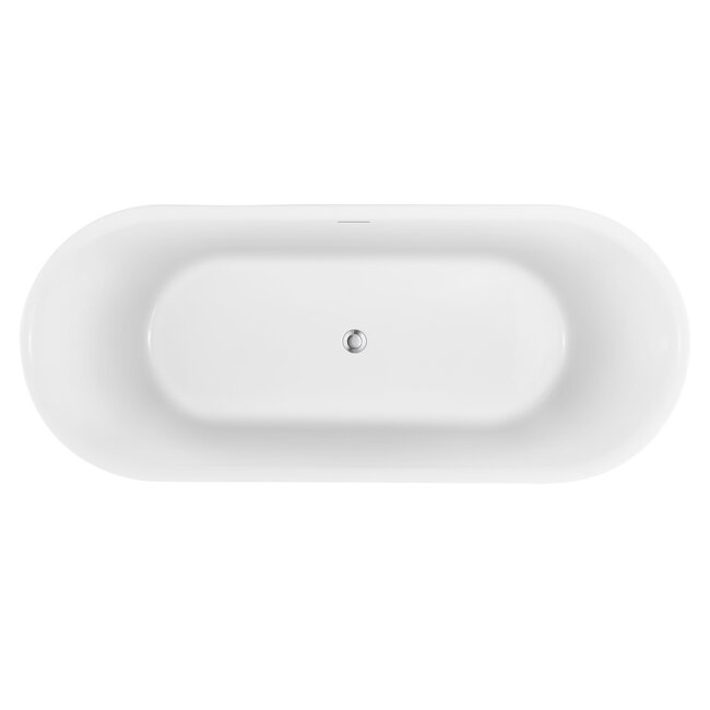 Luca Primo acryl vrijstaand bad 170x71x60 cm wit (mat of glans) inclusief klikwaste chroom