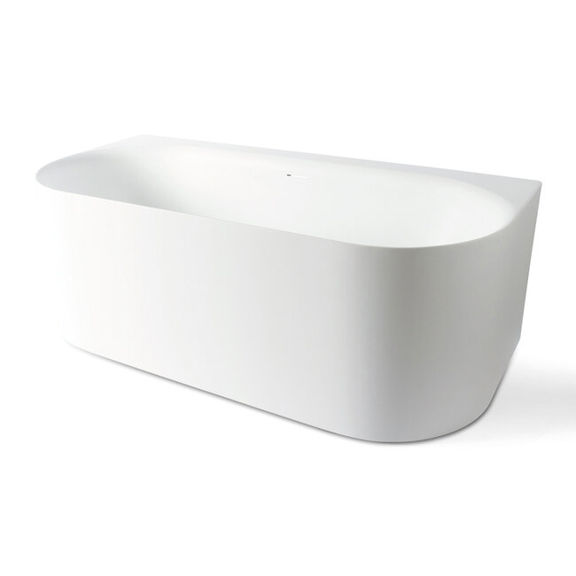 Luca Primo acryl rond half vrijstaand bad 170x80x60 cm wit inclusief klikwaste