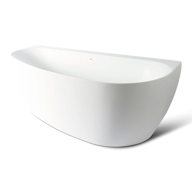 Luca Primo acryl half vrijstaand bad organische vorm 170x78x60 cm wit inclusief klikwaste