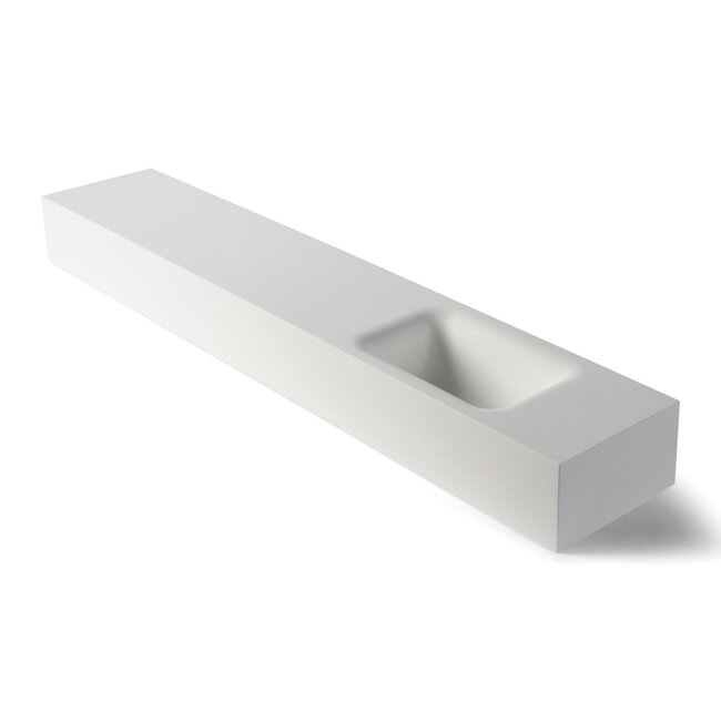 Luca Solid Surface fonteinplateau L+R 120x22x12 cm zonder kraangat