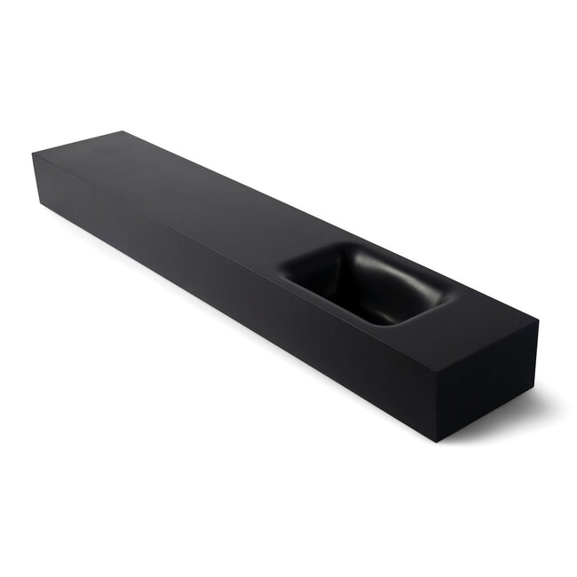Luca Solid Surface fonteinplateau L+R 120x22x12 cm zonder kraangat