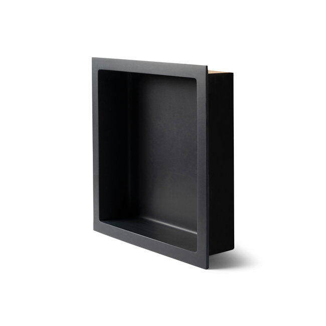 Luca inbouwnis 29,5x29,5x7 cm Solid Surface of Mineral Stone wit en antraciet