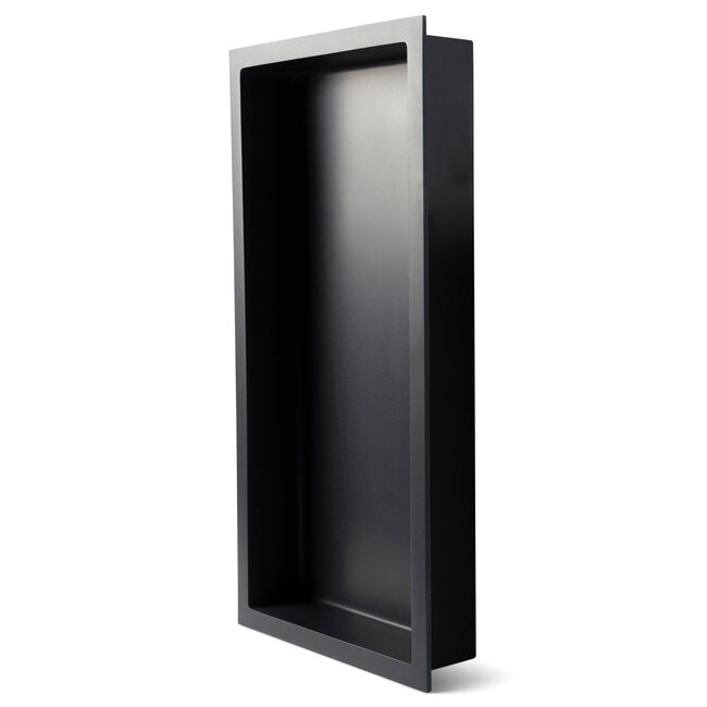 Luca inbouwnis 59,5x29,5x7 cm Solid Surface of Mineral Stone wit en antraciet