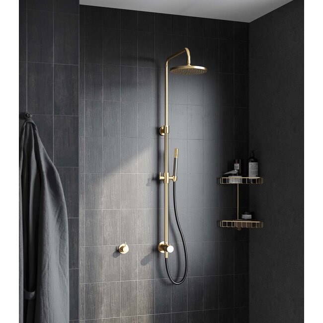 Hotbath Cobber stortdoucheset opbouw PVD kleuren